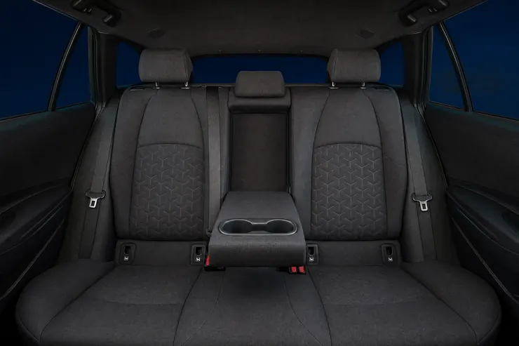The rear seats of the Corolla
